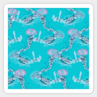 Criss Cross Jellysauce Tentacle Teal Sticker